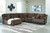 Ashley Top Tier Chocolate 6-Piece Reclining Sectional with Chaise