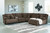 Ashley Top Tier Chocolate 6-Piece Reclining Sectional with Chaise 92705/05/19/41/46/57/77