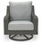 Ashley Elite Park Gray Outdoor Swivel Lounge with Cushion
