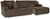 Ashley Top Tier Chocolate 3-Piece Reclining Sofa Chaise Sectional 92705/05/19/41