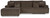 Ashley Top Tier Chocolate 3-Piece Reclining Sectional Sofa Chaise