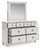Ashley Chadworth Antique White Dresser and Mirror