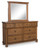 Ashley Chadworth Antique White Dresser and Mirror