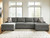 Ashley Newellen Greystone 3-Piece Sectional with Double Chaise
