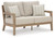 Ashley Hallow Creek Driftwood Outdoor Loveseat with Cushion