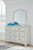 Ashley Robbinsdale Antique White Dresser and Mirror