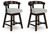 Ashley Haddigan Dark Brown Counter Height Barstool (Set of 2)