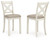Ashley Robbinsdale Antique White Counter Height Barstool (Set of 2) D642-324