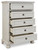 Ashley Robbinsdale Antique White Chest of Drawers