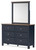 Ashley Landocken Brown Blue Dresser and Mirror