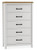 Ashley Kerisden White Brown Chest of Drawers