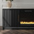 Ashley Cadmori Black White 63" TV Stand with Electric Fireplace