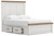 Ashley Savonport White Brown Queen Panel Bed with Storage