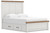 Ashley Savonport White Brown Queen Panel Bed with Storage