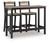 Ashley Moondance Black Beige Outdoor Counter Table and 2 Barstools (Set of 3)