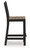 Ashley Moondance Black Beige Outdoor Counter Table and 2 Barstools (Set of 3)