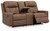 Benchcraft Mackmenville Caramel Reclining Loveseat with Console