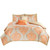 Intelligent Design Sabrina 5 Piece Comforter Set – Orange/White/Tan - Full/Queen