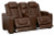 Ashley Backtrack Chocolate Power Reclining Loveseat with Console