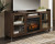 Ashley Starmore Brown 70" TV Stand with Electric Fireplace