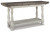 Ashley Havalance Gray White Sofa/Console Table with Shelf