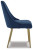 Ashley Wynora Blue Gold Finish Dining Chair (Set of 2)