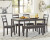 Ashley Bridson Gray Dining Table and Chairs with Bench (Set of 6)