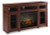 Ashley Harpan Reddish Brown 72" TV Stand with Electric Fireplace