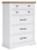 Benchcraft Ashbryn White Natural Chest of Drawers