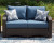 Ashley Windglow Blue Brown Outdoor Loveseat with Cushion