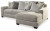 Benchcraft Ardsley Pewter 2-Piece Sectional with LAF Chaise / RAF Sofa