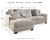 Benchcraft Ardsley Pewter 2-Piece Sectional with LAF Chaise / RAF Sofa
