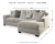 Benchcraft Ardsley Pewter 2-Piece Sectional with LAF Chaise / RAF Sofa