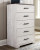 Ashley Shawburn Whitewash Charcoal Gray Chest of Drawers