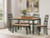 Ashley Gesthaven Natural Green Dining Table with 4 Chairs and Bench (Set of 6)