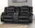 Ashley Vacherie Black Reclining Loveseat with Console