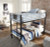 Ashley Dinsmore Black Gray Twin over Twin Bunk Bed with Ladder