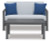 Ashley Fynnegan Gray Outdoor Loveseat with Table (Set of 2)