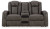 Ashley Fyne-Dyme Sapphire Power Reclining Loveseat with Console