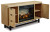 Ashley Freslowe Light Brown Black TV Stand with Electric Fireplace
