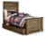 Ashley Trinell Brown Twin Panel Bed with 1 Large Storage Drawer
