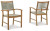 Ashley Janiyah Light Brown Outdoor Dining Arm Chair (Set of 2)