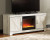 Ashley Bellaby Whitewash 63" TV Stand with Fireplace