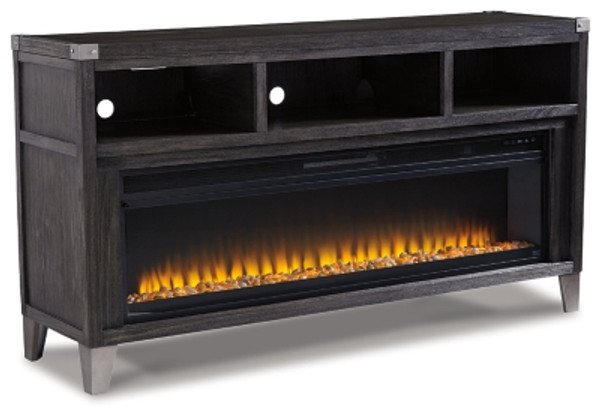 Ashley Todoe Gray 65" TV Stand with Electric Fireplace