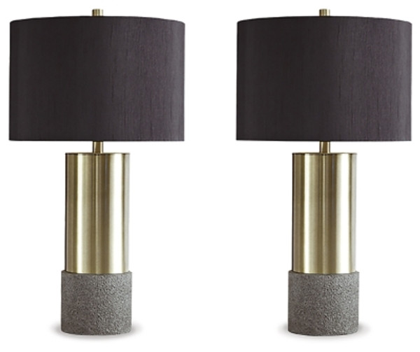 Ashley Jacek Gray Brass Finish Table Lamp (Set of 2)