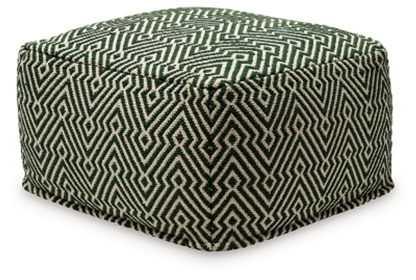 Ashley Abacy Green Ivory Pouf