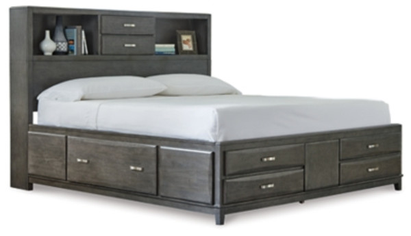 Ashley Caitbrook Gray Queen Storage Bed with 8 Drawers