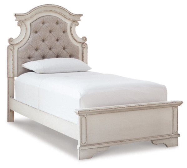 Ashley Realyn Chipped White Twin Panel Bed