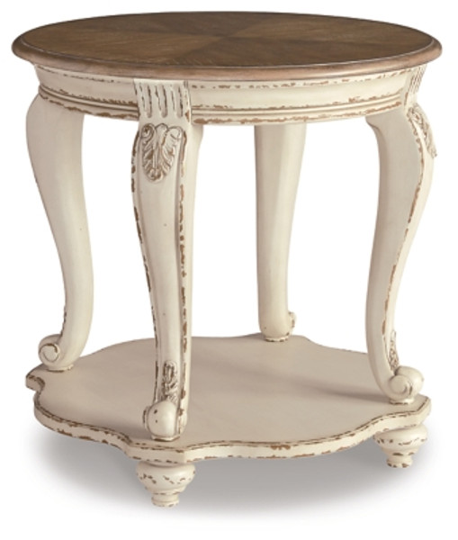 Ashley Realyn White Brown End Table