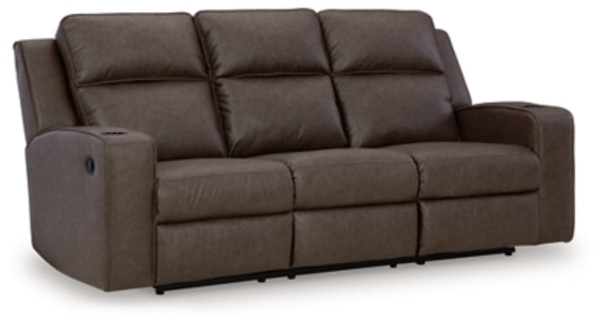 Ashley Lavenhorne Pebble Reclining Sofa with Drop Down Table